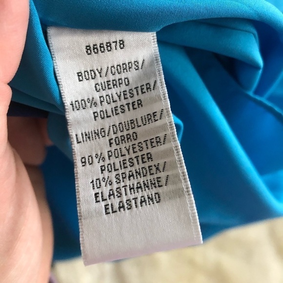 JS Collections Faux Wrap Bonded Satin Navy Gown 2 - Picture 8 of 8